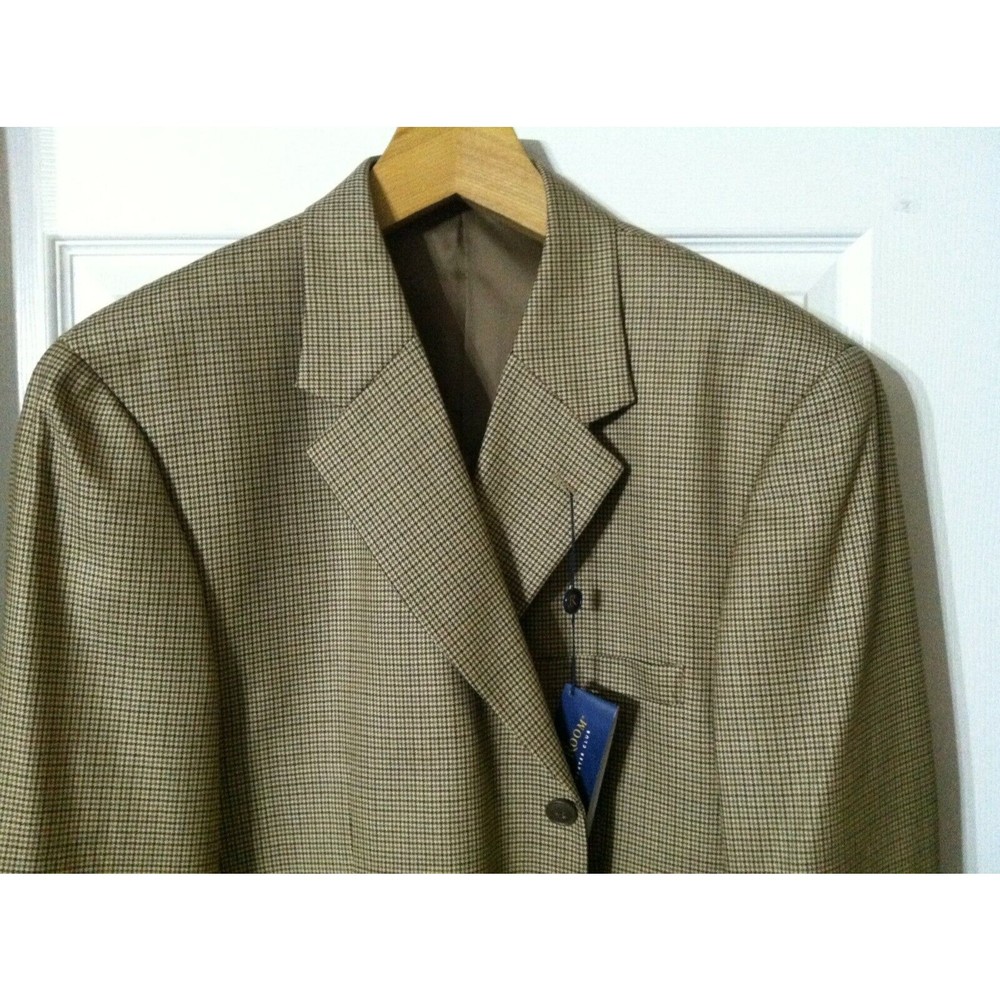 CLUB ROOM MENS NEW BROWN 95%WOOL 5%CASHMERE SPORT COAT JACKET BLAZER  SIZE: 46R